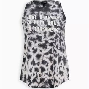 TORRID | Love Your Curves Black Tie Dye Triblend Jersey Tank